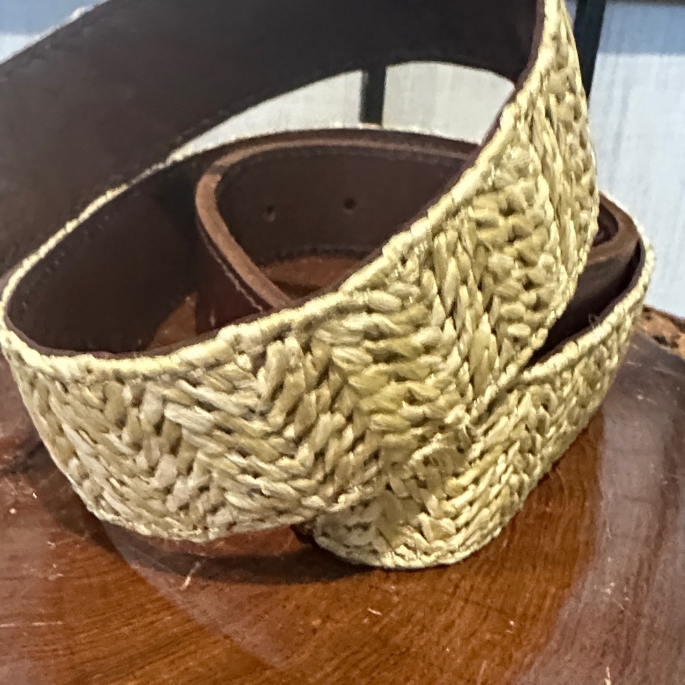 Fatface NEW Leather Tan and Brown Men's Woven Belt - Picture 3 of 6